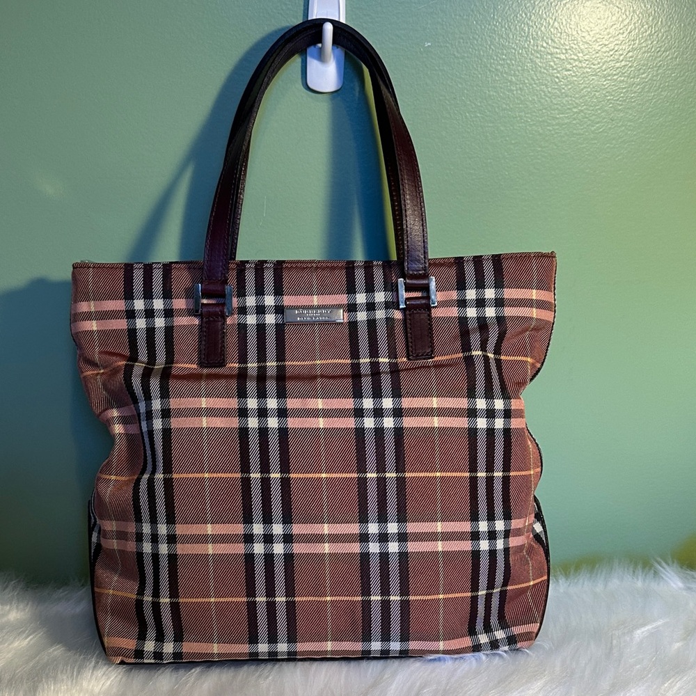 Burberry Plaid Tote Bag - Brown and Black
